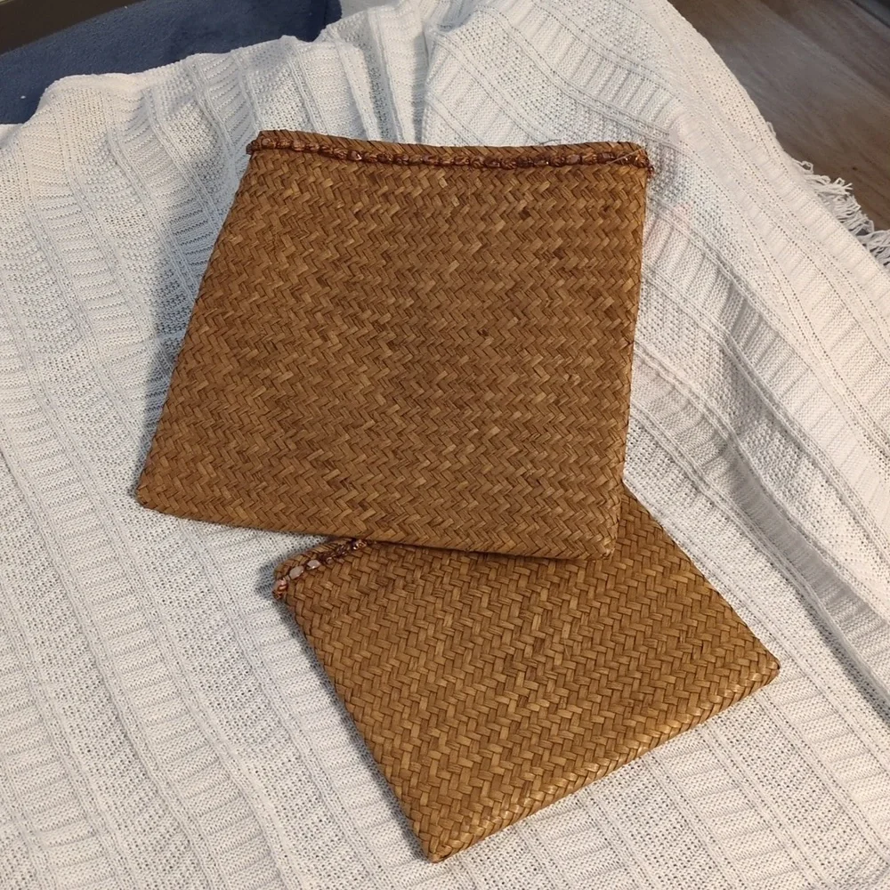 unbranded woven clutch